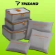 Trizand 23183 Travel Organizer Set for Suitcase (6 pcs), Grey/Orange