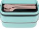 Stackable Bento Lunch Box with Compartments and Utensils XXL 1400ml, Blue