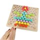 Wooden Bead Mosaic Educational Puzzle Montessori, 77 pcs