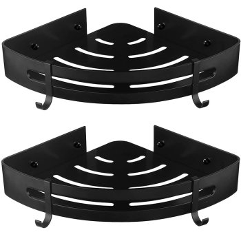 2x Stūra vannas istabas plaukts dušai – melns matēts