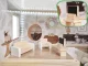 LULILO Wooden Play Dollhouse with Furniture and LED Lightning, 78cm