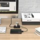 HUB 4-port USB-A 2.0 cable 1M - black