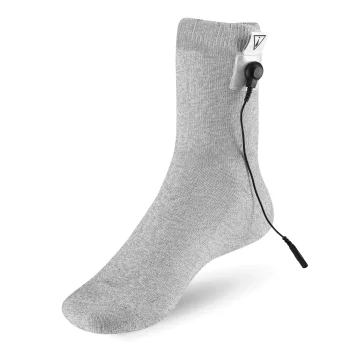 4Fizjo 971 Conductive Sock for Foot Electrostimulation, Silver/White