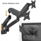 Dual Monitor Wall Mount Spring Arm 17-32\" Up to 9kg