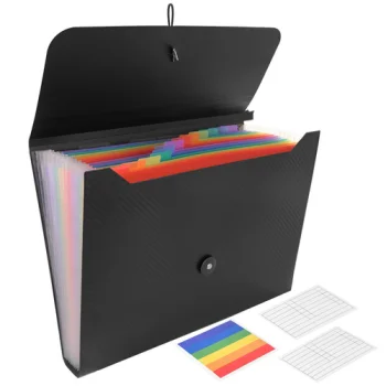 Maaleo Document Wallet with 13 Compartments A4, Black