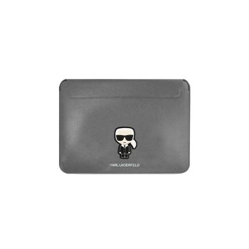 Karl Lagerfeld Saffiano Ikonik Karl case for a 16" laptop - silver