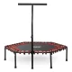 Neo-Sport Fitness Trampoline with Handle, 127 cm, Hexagonal, Red