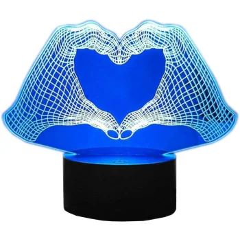 3D LED Night Light Hands Heart Shape ZD98C, RGB