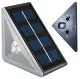 Solar LED Stair Lights ZD148A, 2-Pack, Black