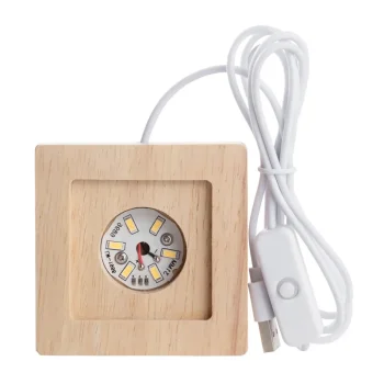 xTool Wooden LED Base for Rectangular K9 Cube, 8 × 5 cm, USB