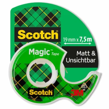 Scotch Magic Invisible Adhesive Tape with Hand Dispenser, 19 mm x 7.5 m, Matte (8-1975D)