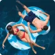 Double Inflatable Floating Lounge Chair Intex 56800, 198 x 117 cm