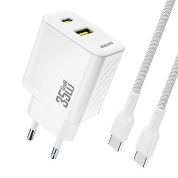 Dudao A27 MaxC 35W GaN Wall Charger + USB-C Cable - White