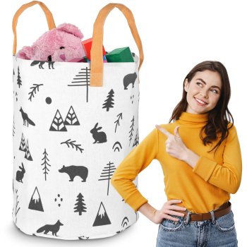 Large Cotton Toy Storage Basket Nukido, White