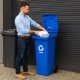 120L Wheelie Bin for Paper Recycling with Rubber Wheels, Blue