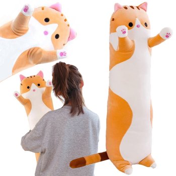 Plush Long Cat-shaped Hugging Pillow 60cm, Brown
