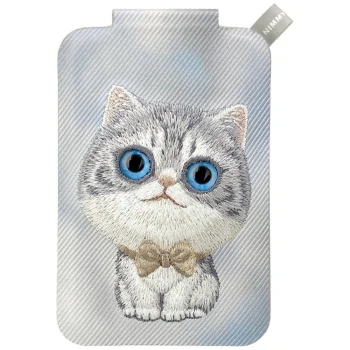 Nimmy New Big-Eye Cute Pets 2.0 Cat Magnetic Wallet & Phone Stand, Grey