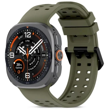 Tech-Protect Silicone Air Strap for Samsung Galaxy Watch Ultra 47mm, Olive Green
