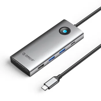 Orico PW11 8in1 USB-C doko stotelė, HDMI 4K 60Hz, VGA, RJ45, PD 100W, pilka