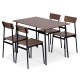 ModernHome MALMO 5 Piece Dining Set Industrial Kitchen Table and 4 Chairs