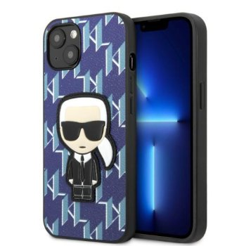 Apple iPhone 13 6.1" Karl Lagerfeld Monogram Ikonik Patch Case Cover (KLHCP13MPMNIKBL), Blue