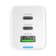 Wozinsky GaN 65W Wall Charger with 2x USB-C & USB-A Ports & USB-C Cable, White