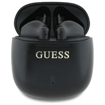 Belaidės ausinės Guess Printed Classic Logo TWS Bluetooth 5.3, juodos