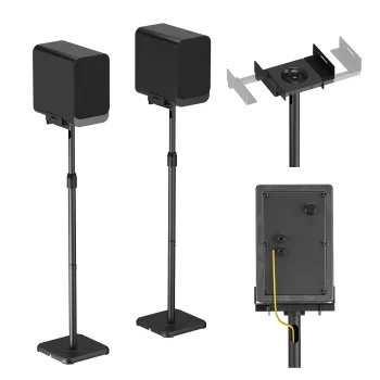 Floor Speaker Stands Set Maclean MC-916, 2 Pack, Adjustable, Max 5 kg, Black