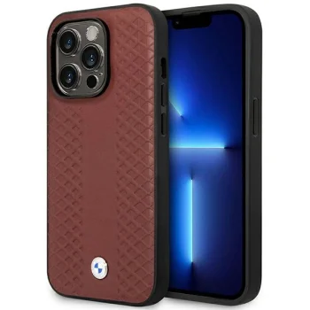 BMW Leather Case iPhone 14 Pro BMHMP14L22RFGR Burgundy