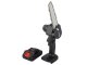 Compact cordless mini chainsaw 4 inch, black