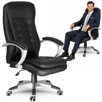Ergonomic Swivel Office Chair Sofotel with Quilted Design, Black