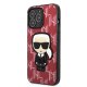 Apple iPhone 13 Pro Max 6.7\" Karl Lagerfeld Monogram Ikonik Patch Case Cover (KLHCP13XPMNIKPI), Red