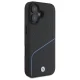 BMW iPhone 16 Case Sign Leather Textured And Line MagSafe, Black