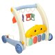 2-in-1 educational baby play mat and walker with piano, blue