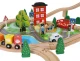 Wooden Children Toy Railway Train Track Car Road, 88 elements