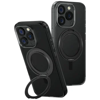 Dėklas Uniq Swivix 360 su pasukamu stovu skirtas iPhone 16 Pro, juodas