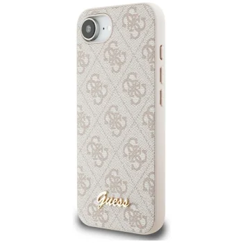 Guess 4G Script Logo MagSafe Case for iPhone 16e - Pink