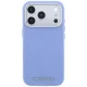Karl Lagerfeld Grained Elongated Logo MagSafe Case for iPhone 17/18 Pro Max - Blue