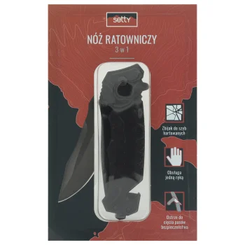 Setty SNR 01 Folding Rescue Knife, Black