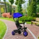 ECOTOYS 3-in-1 Kids Tricycle with Rotating Seat & Push Handle, Blue