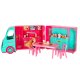 2-in-1 Doll Camper Van & Ice Cream Food Truck Playset with Doll, 21 pcs