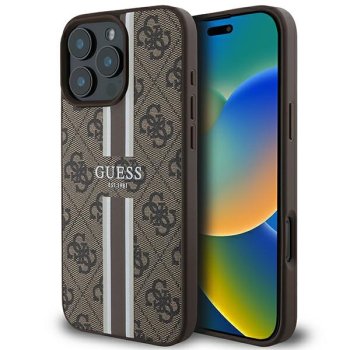 Guess 4G Printed Stripes MagSafe Phone Case Cover iPhone 16 Pro Max - Brown