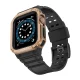 Armored Case with Strap for Apple Watch 42/44/45mm (Black/Rose Gold)