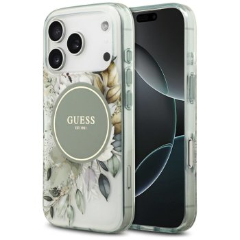 Guess IML Flower & Tonal Circle MagSafe Phone Case Cover iPhone 17 Pro - green