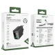 Dual Port USB Charger Acefast A78 GaN PD 20W Black