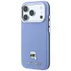 Karl Lagerfeld Grained Karl Head Metal MagSafe case for iPhone 18 Pro / 17 Pro, light blue