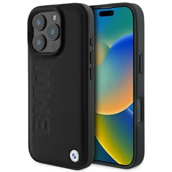 BMW Leather Hot Stamp Case for iPhone 16 Pro - Black