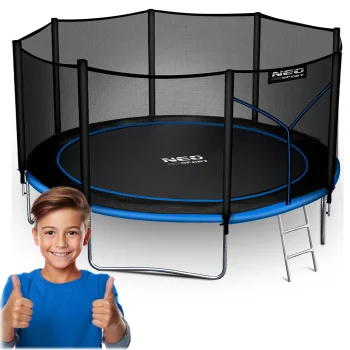 Neo-Sport Garden Trampoline 374 cm (12 ft) with Outer Net and Ladder