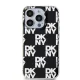 DKNY iPhone 15 Pro Case IML Checkered Mono Pattern, Black