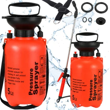 Garden Pressure Sprayer with Long Lance and Strap 5L, Orange